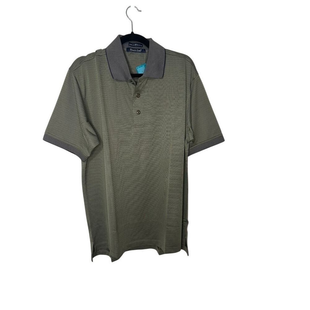 Rivers End Solar Shield Olive Green Moisture Wicking Mens Polo Shirt